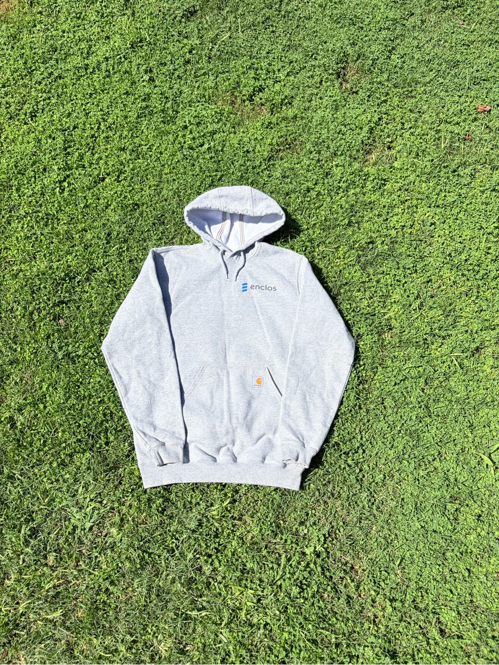 Carhartt Light Gray Hooded Sweatshirt with Small Logo